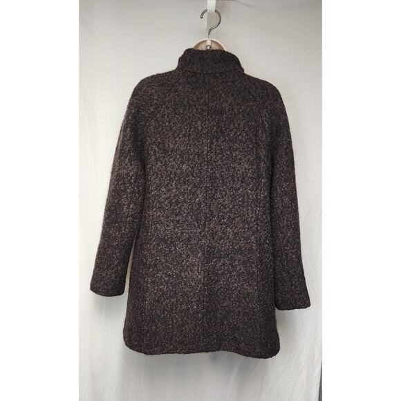 Ann Klein Tweed Wool Blend Mid Length Coat Jacket Size M Black/Reds - Picture 4 of 9